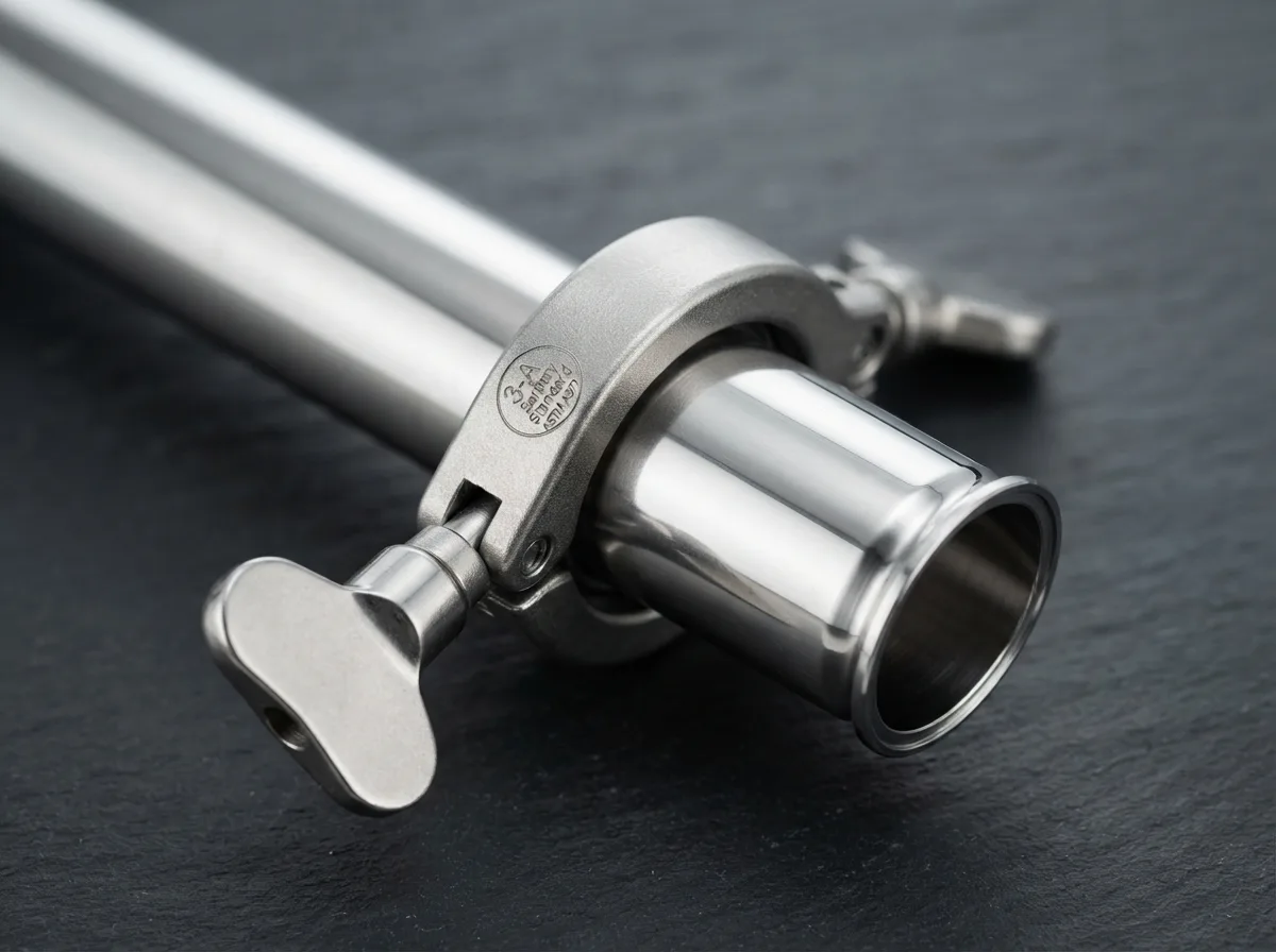 Sanitary stainless steel tubing with tri-clamp fittings
