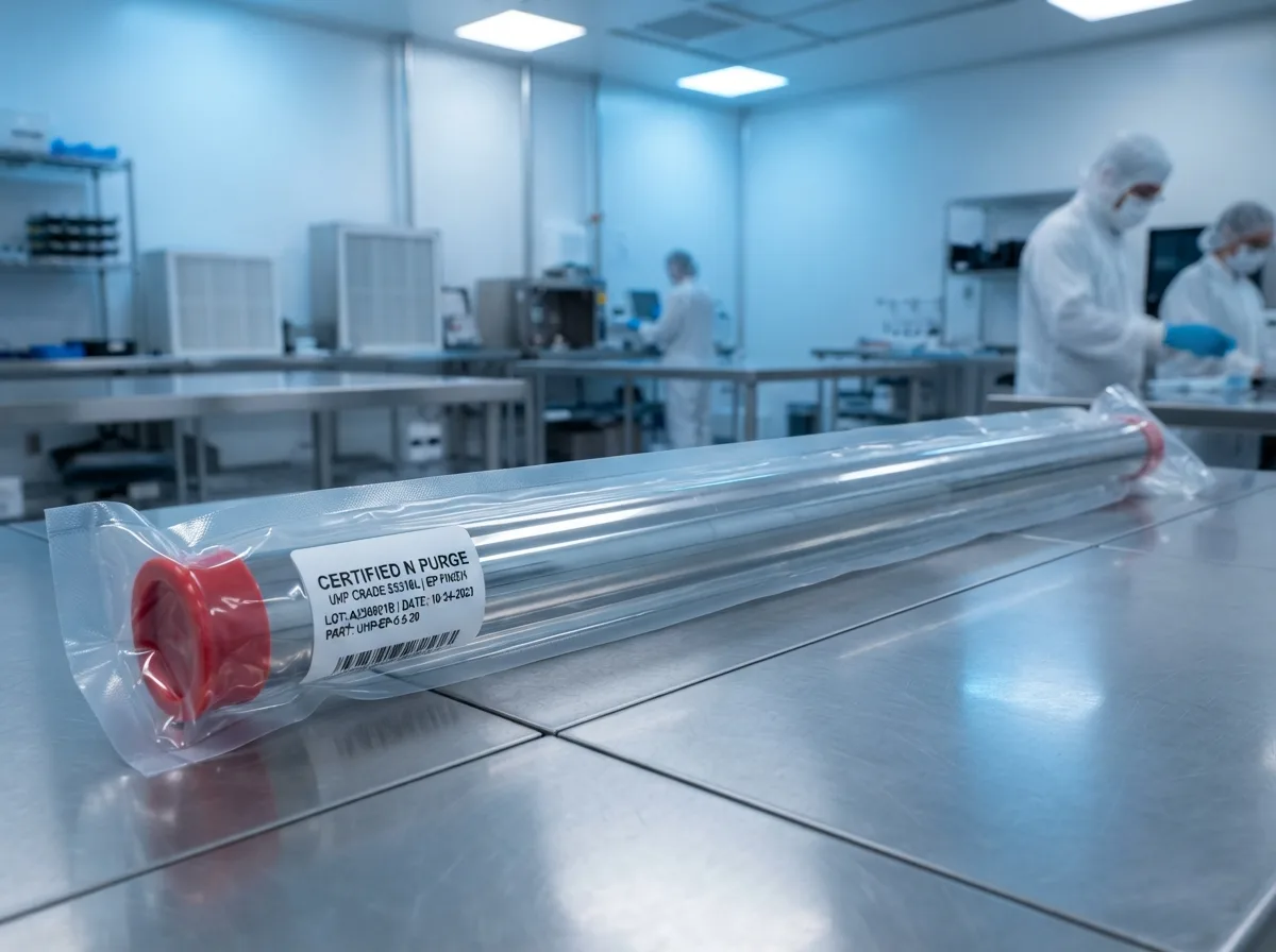 Ultra-high purity stainless steel tubing in cleanroom packaging